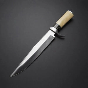 Crocodile Dundee Bowie with Oversized Clip Point Blade detail view by Divine Knives