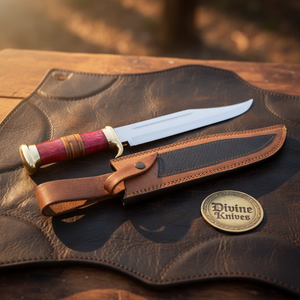 D2 Steel Razor Sharp Bowie with Red Handle product detail, view 6