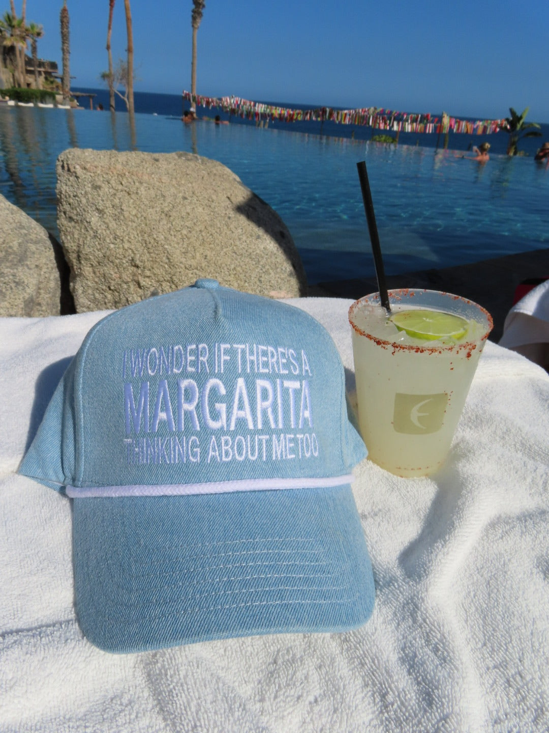 I Wonder If There's A Margarita Thinking About Me Too - Denim Hat by KenzKustomz — product view 5