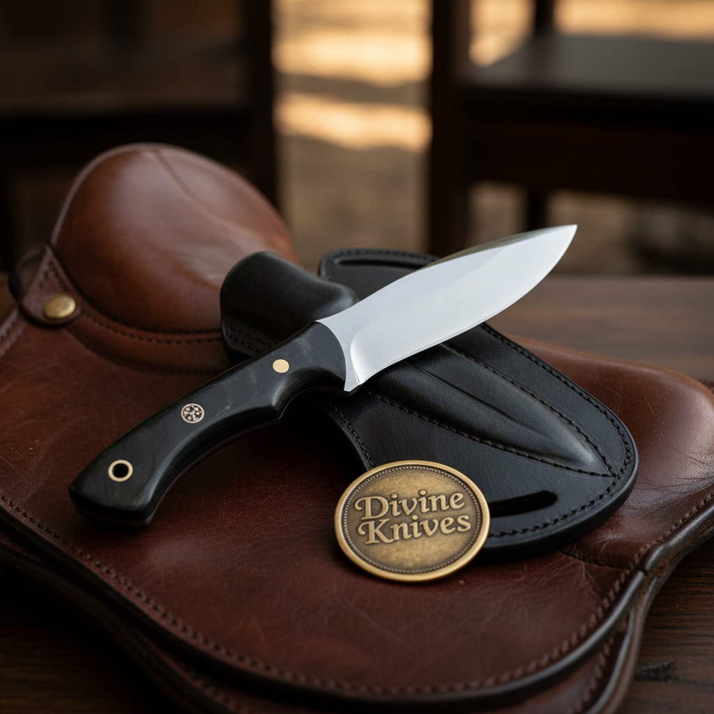 Black Buffalo Horn EDC Skinner Knife for by Divine Knives