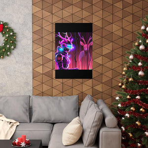 futuristic woman and deer Posters