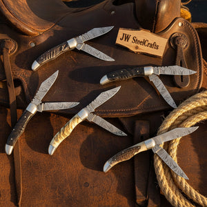 Trailfold Stag Pocket Knife Set product detail, view 4