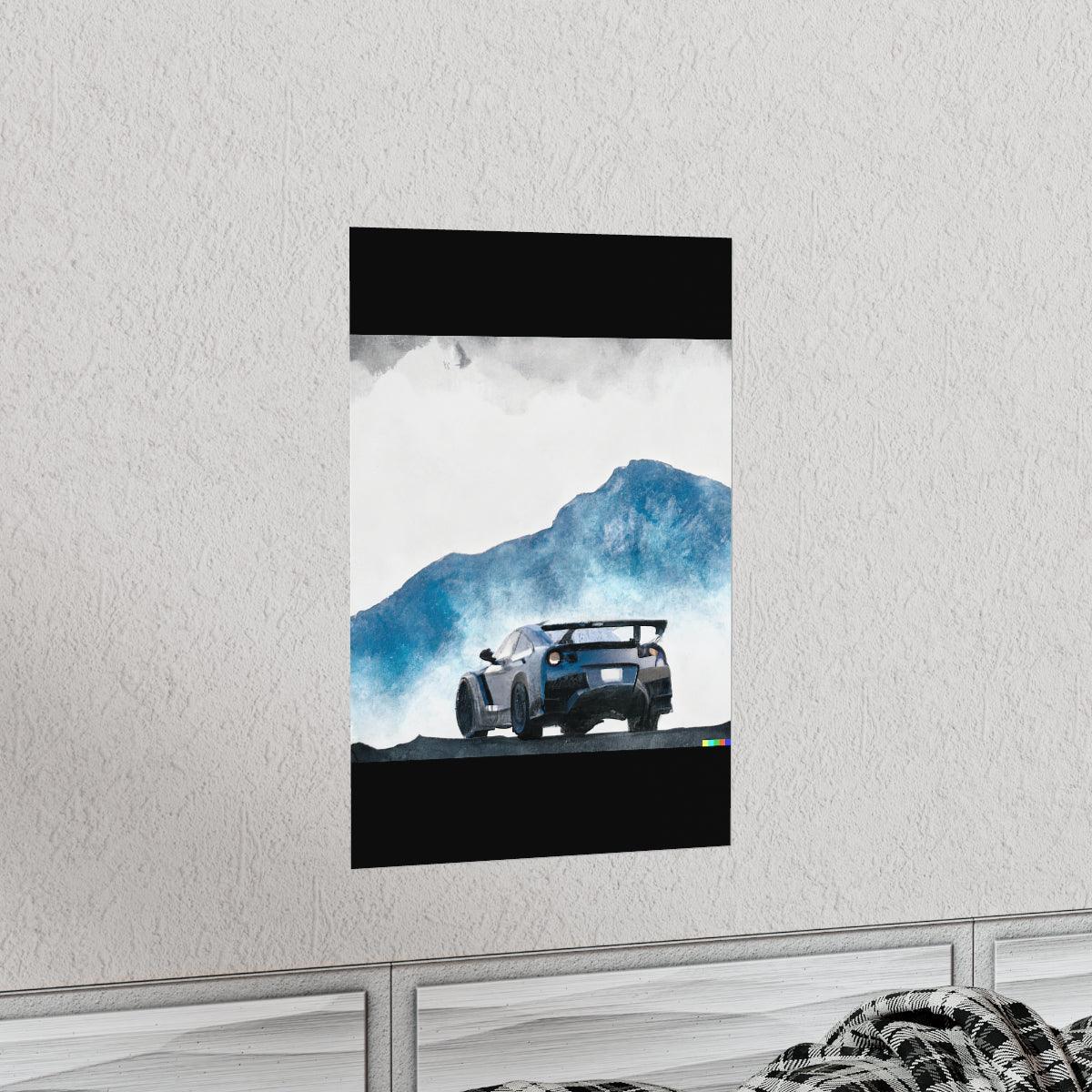 Nissan GTR water color Matte Vertical Posters