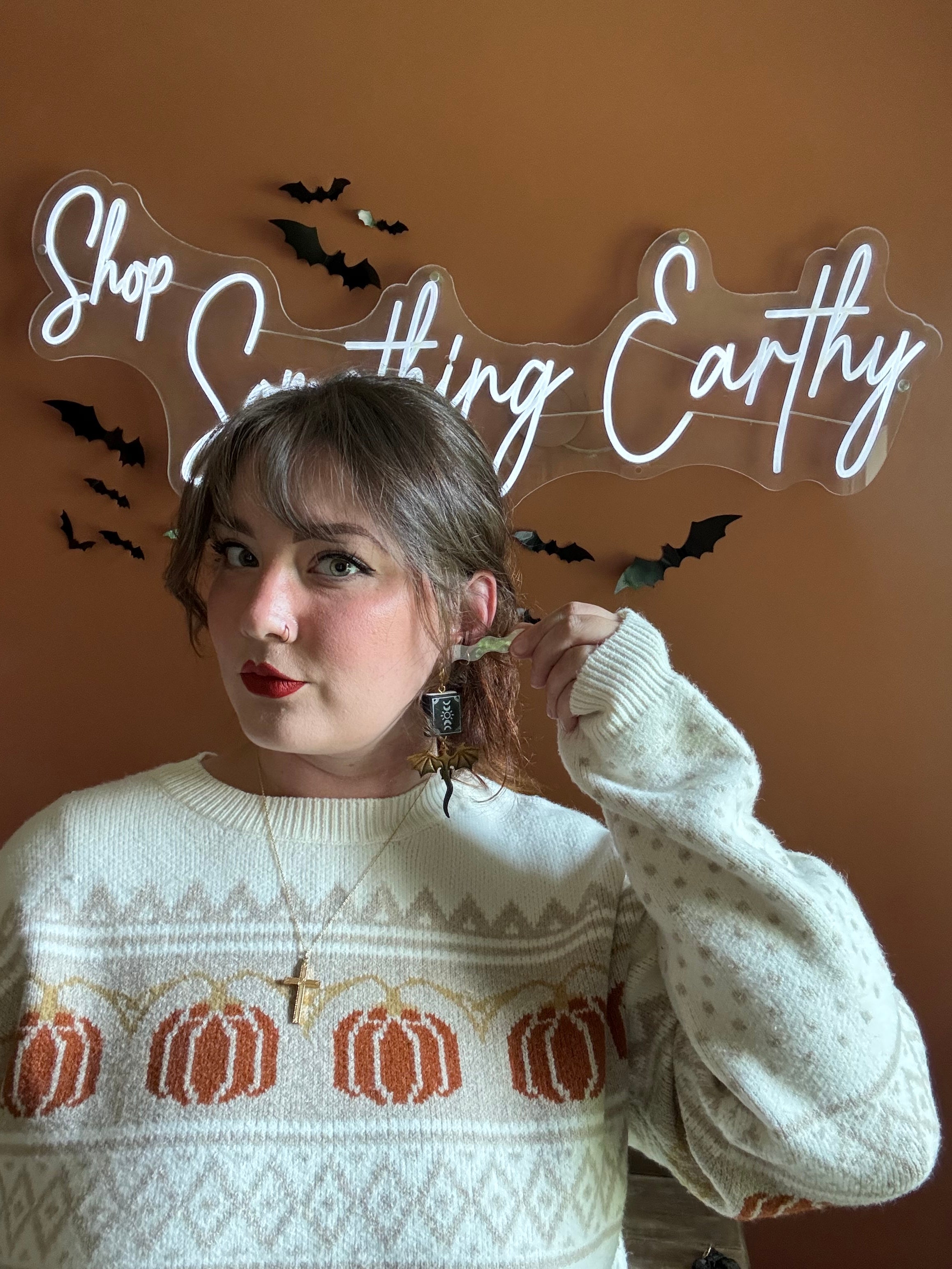 The Dragon’s Tome handmade polymer clay earrings by Shop Something Earthy — view 2 of 2