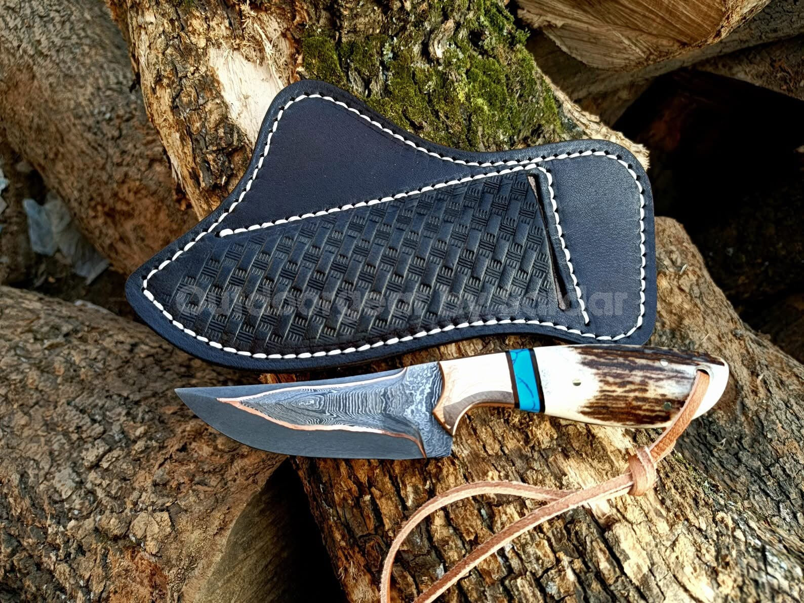 Copper-Clad Stag Skinner Knife by Divine Knives