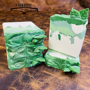Farmhouse Lather Spearmint Goat Milk Soap image 3 for Southern handmade bath and body gifts