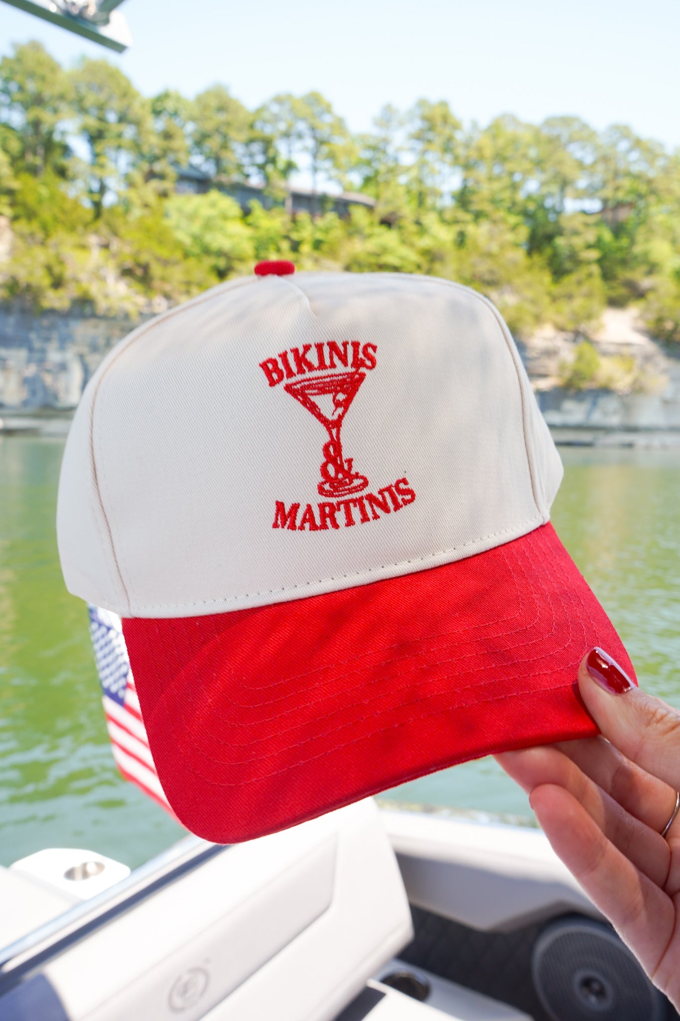 Bikinis & Martinis Vintage Trucker Hat by KenzKustomz, Southern lifestyle apparel detail photo 12