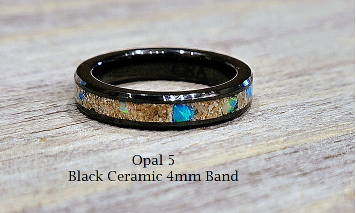 The Taz Opal and Ash Memorial Ring by Cotton Street Art Company, handmade jewelry detail photo 8