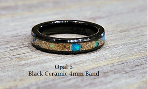 The Taz Opal and Ash Memorial Ring by Cotton Street Art Company, handmade jewelry detail photo 8