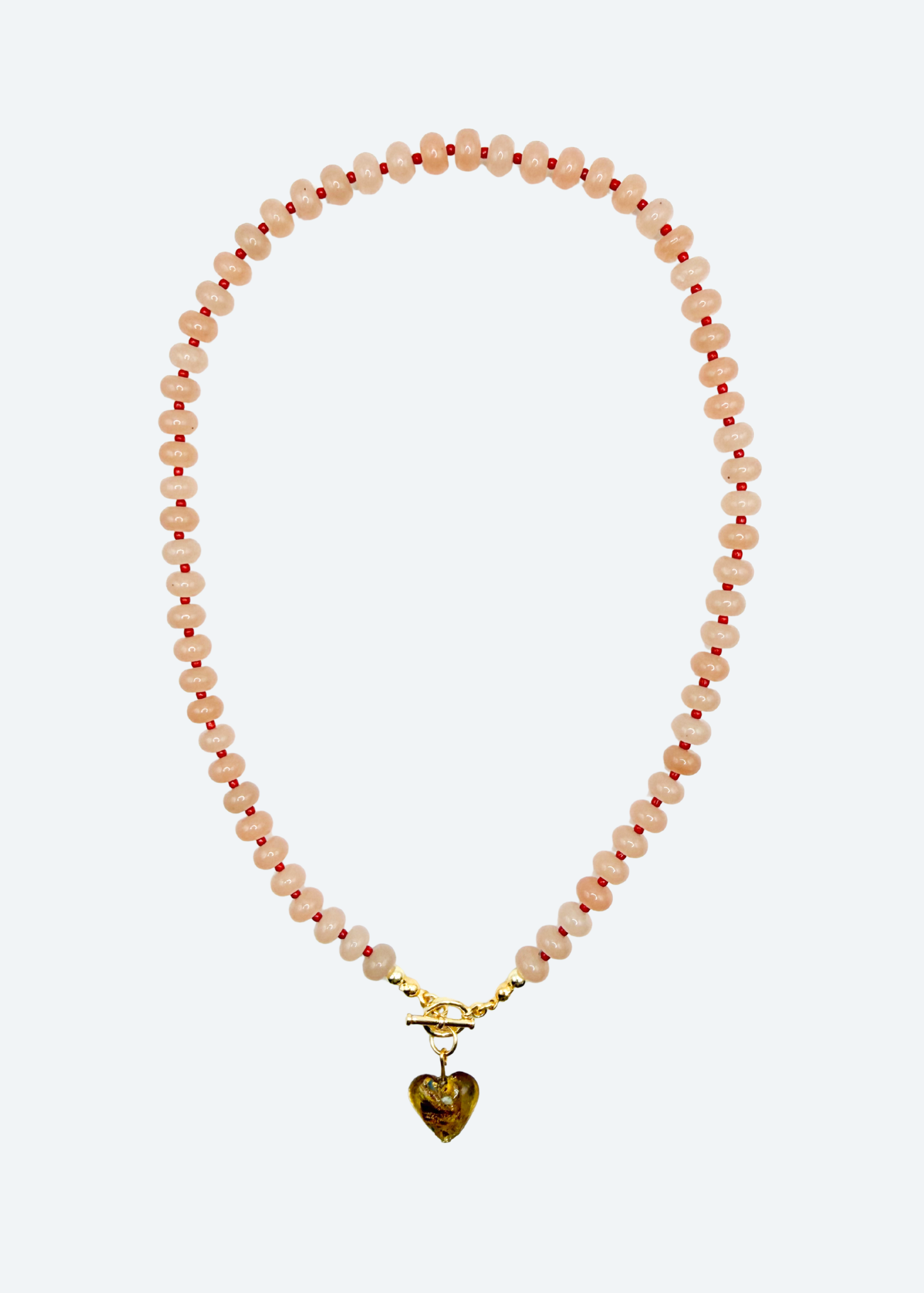 The Emma Beaded Heart Charm Necklace by London Crafted
