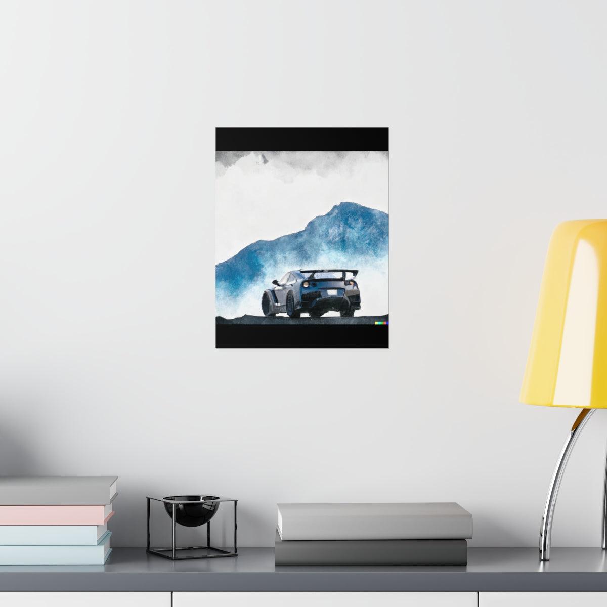 Nissan GTR water color Matte Vertical Posters