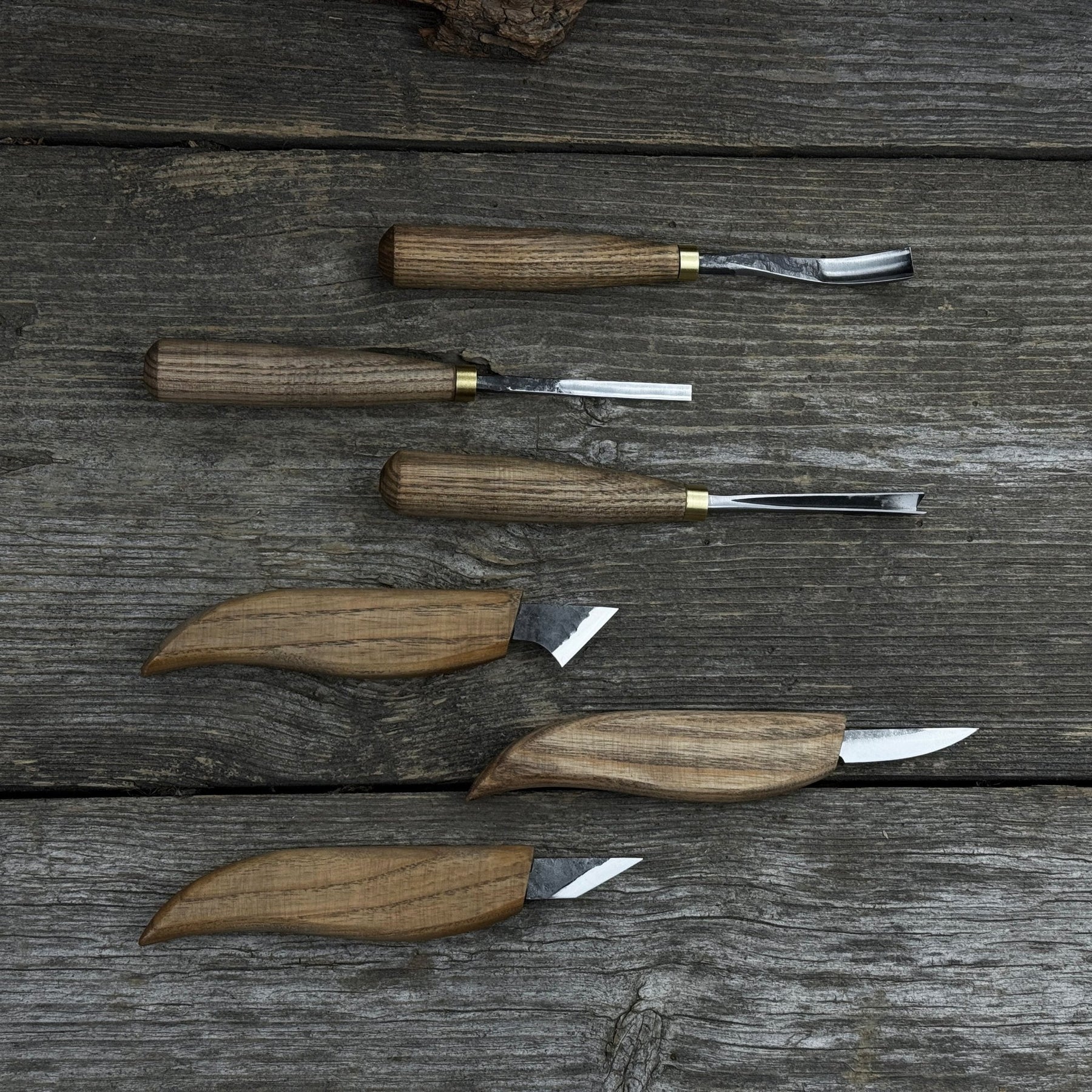 6-Piece Carving Knife, Chisel & Gouge Set detail view by Sharky Forged Steel Tools