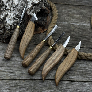 6-Piece Carving Knife, Chisel & Gouge Set detail view by Sharky Forged Steel Tools