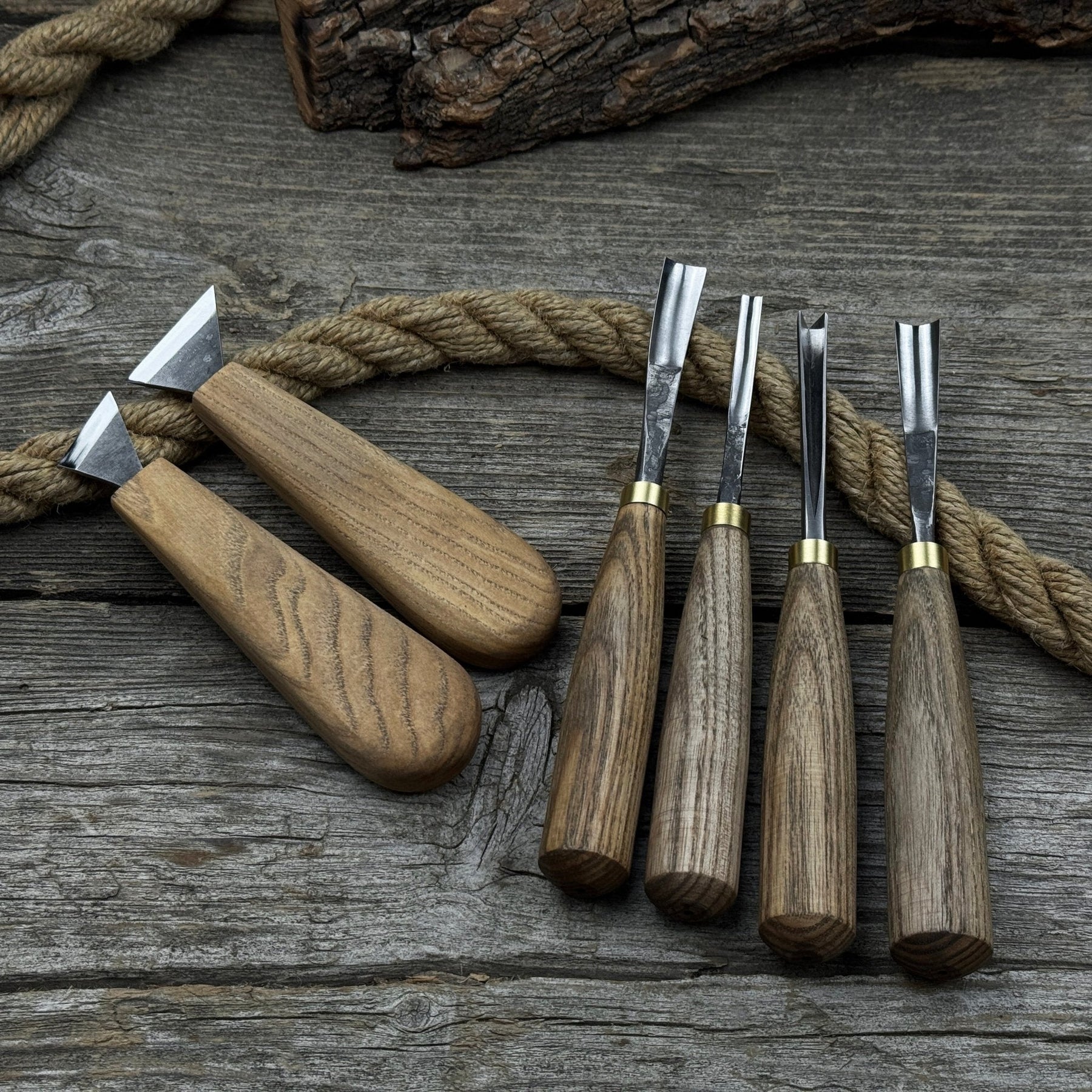 6-Piece Wood Carving Tool Set – Knives, Gouges & Chisels for Detail Work detail view by Sharky Forged Steel Tools