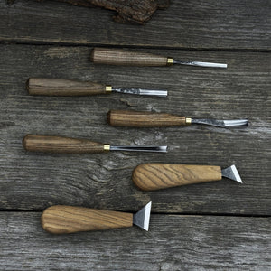 6-Piece Wood Carving Tool Set – Knives, Gouges & Chisels for Detail Work detail view by Sharky Forged Steel Tools
