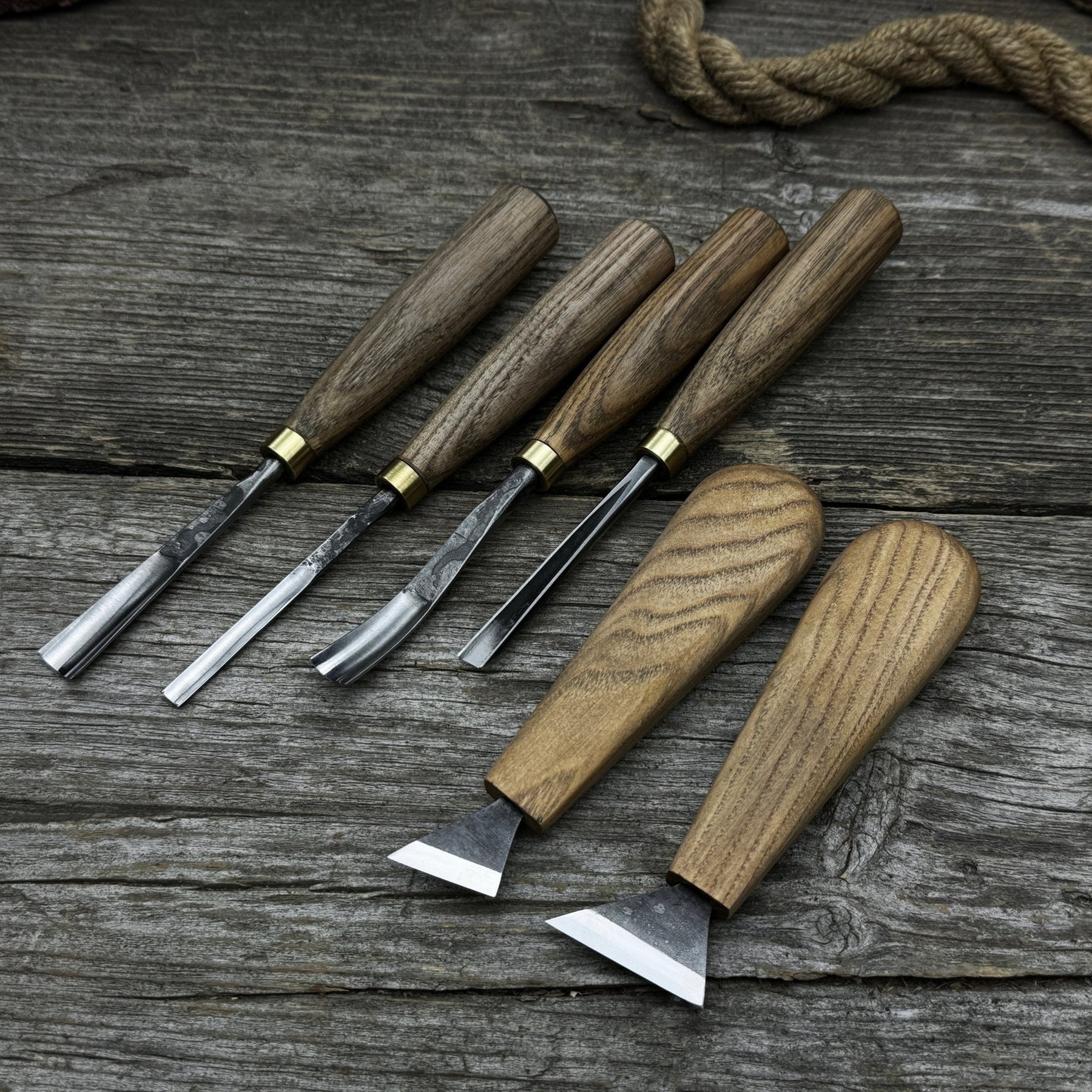 6-Piece Wood Carving Tool Set – Knives, Gouges & Chisels for Detail Work detail view by Sharky Forged Steel Tools