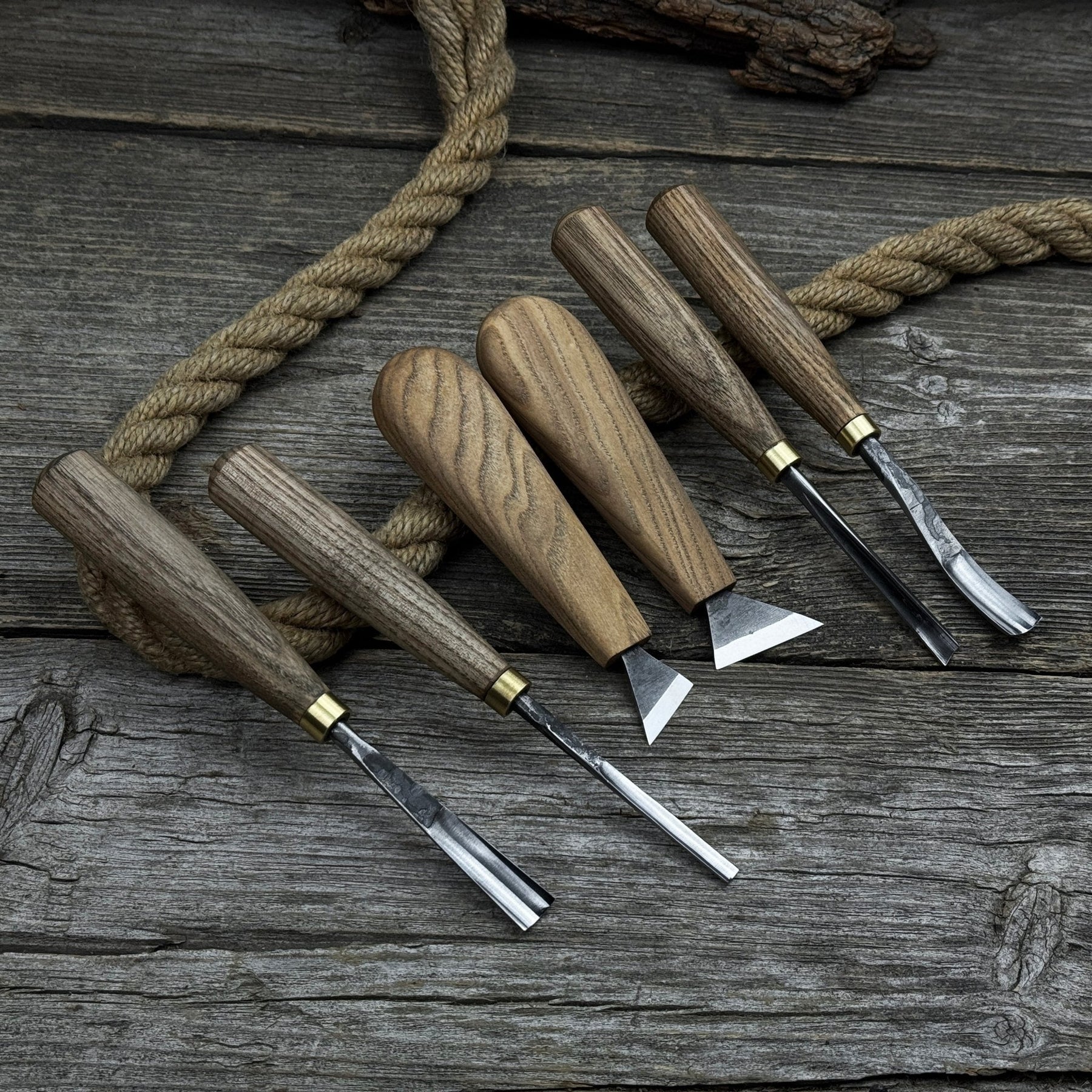 6-Piece Wood Carving Tool Set – Knives, Gouges & Chisels for Detail Work detail view by Sharky Forged Steel Tools
