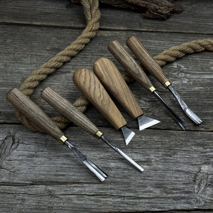 6-Piece Wood Carving Tool Set – Knives, Gouges & Chisels for Detail Work detail view by Sharky Forged Steel Tools