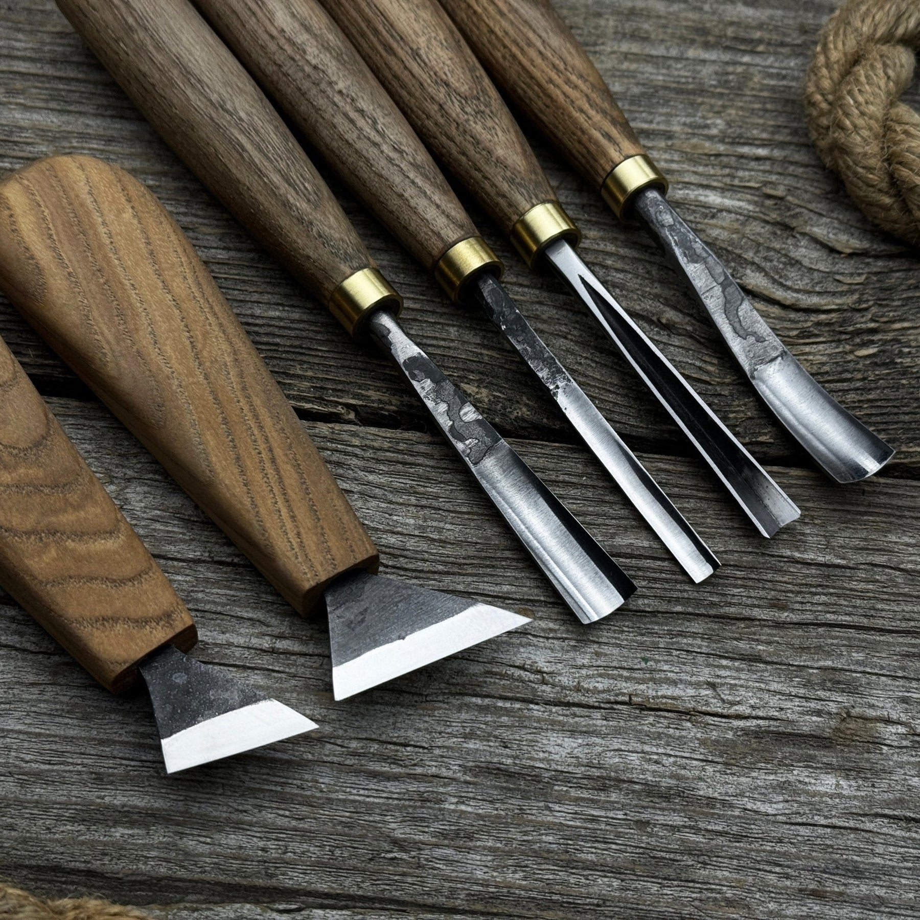 6-Piece Wood Carving Tool Set – Knives, Gouges & Chisels for Detail Work detail view by Sharky Forged Steel Tools