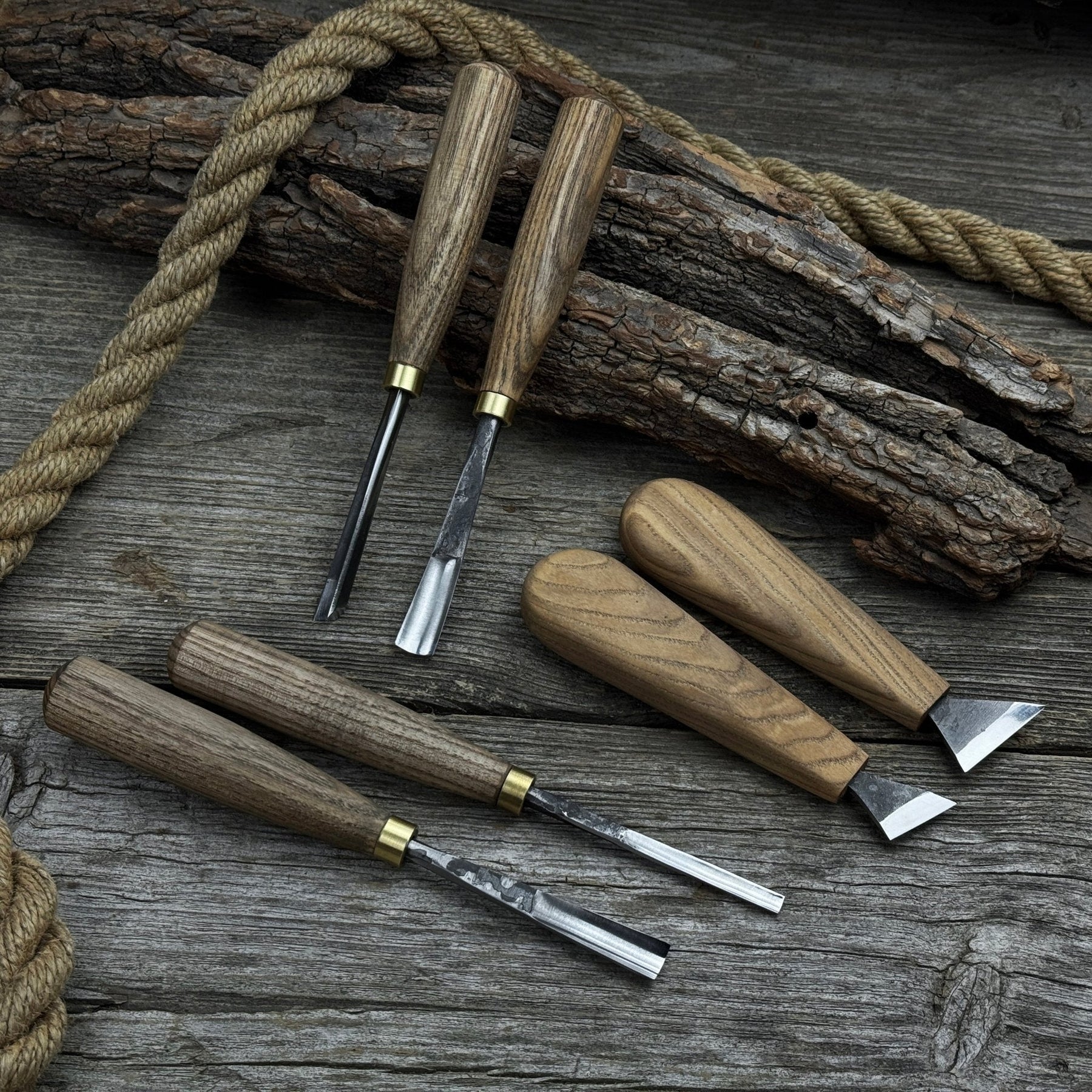 6-Piece Wood Carving Tool Set – Knives, Gouges & Chisels for Detail Work detail view by Sharky Forged Steel Tools