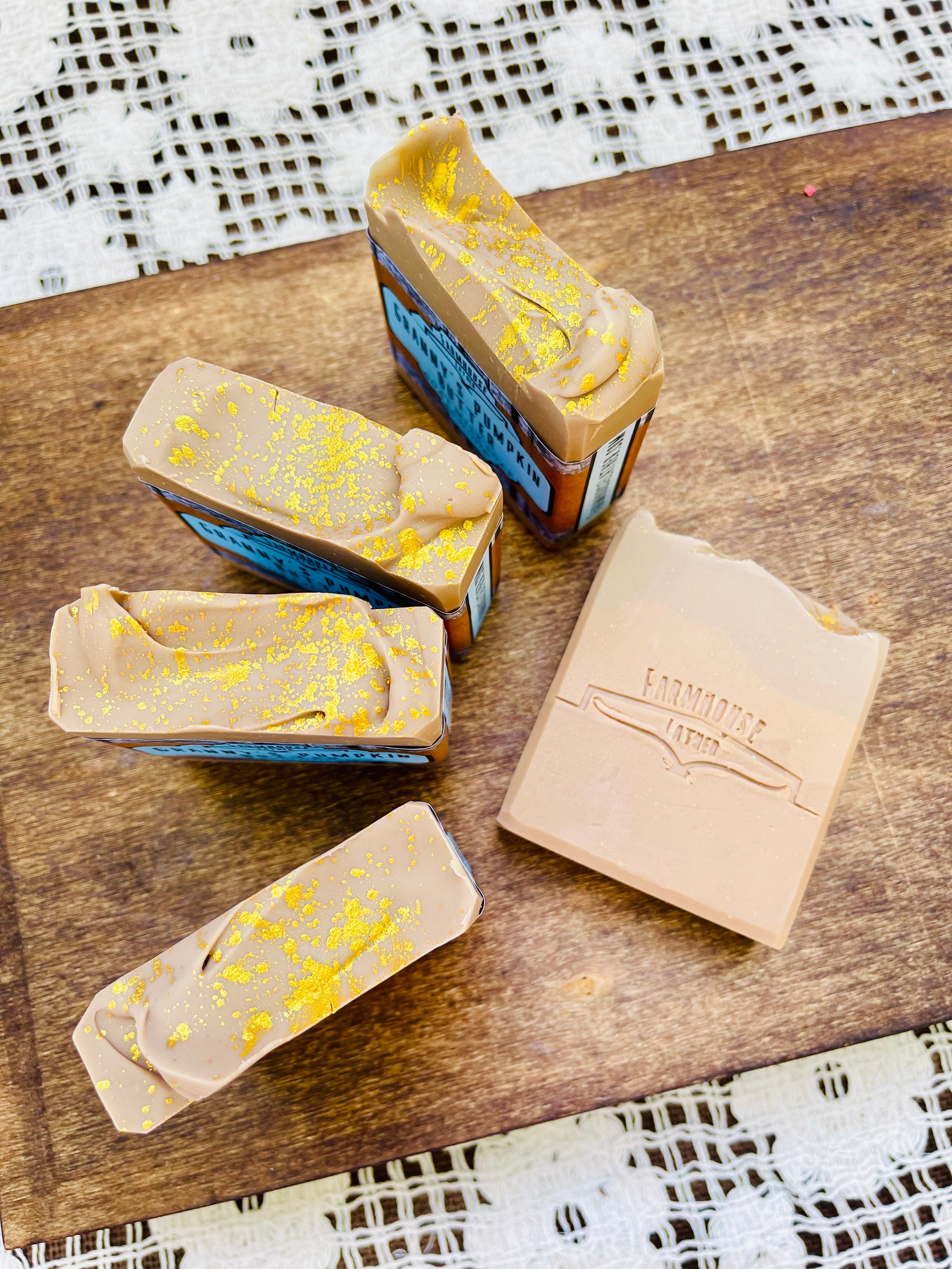 Farmhouse Lather Grannys Pumpkin Butter Goat Milk Soap image 2 for Southern handmade bath and body gifts