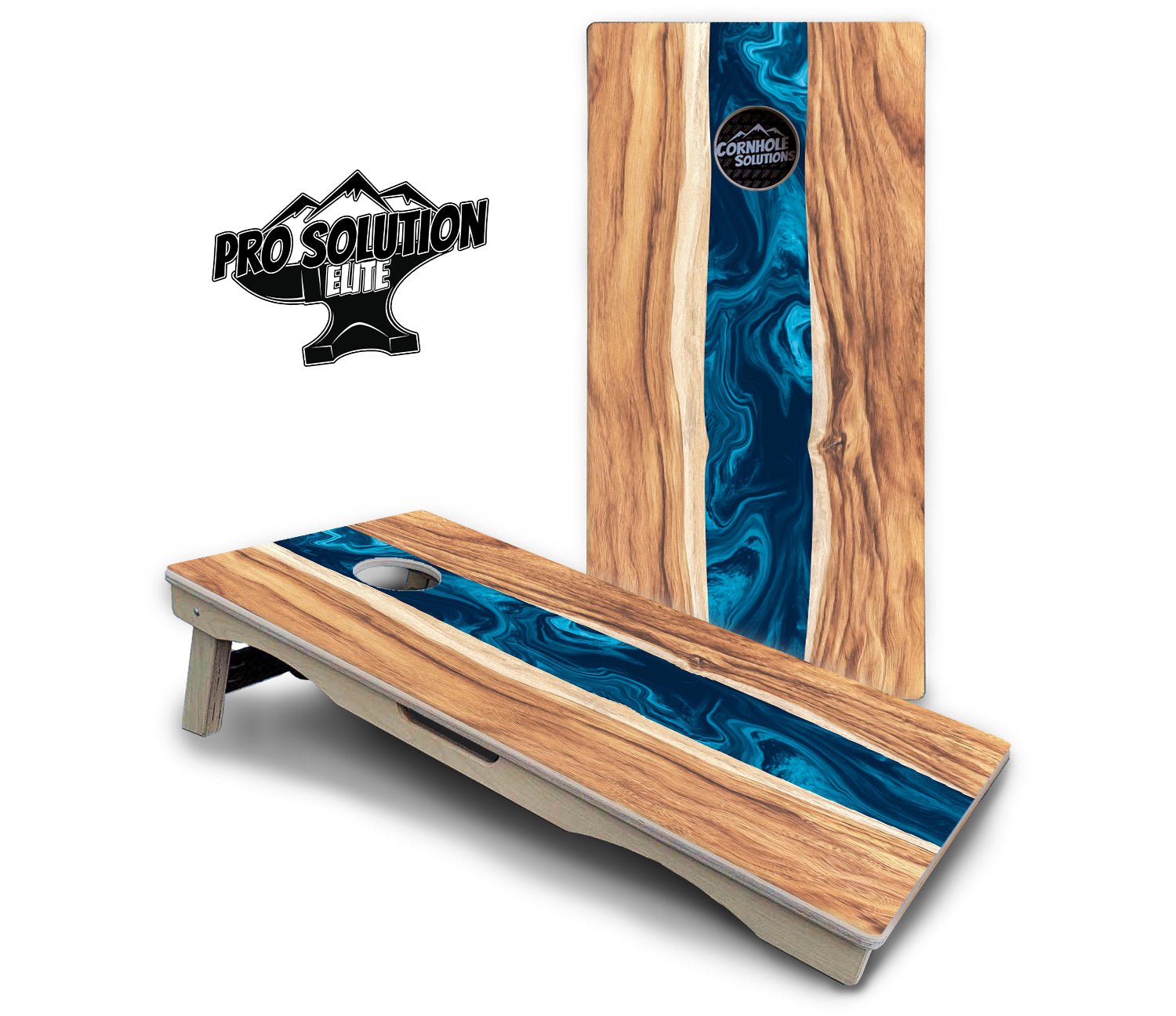 Live Edge River Cornhole Boards - Pro Solution Elite Series