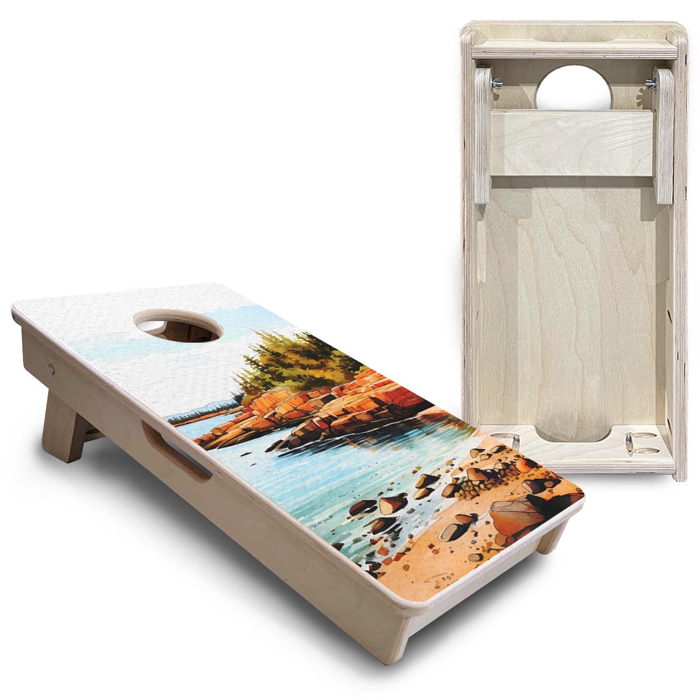 Acadia - Mini or Vacation Size Boards by Cornhole Solutions, custom cornhole board detail photo 5