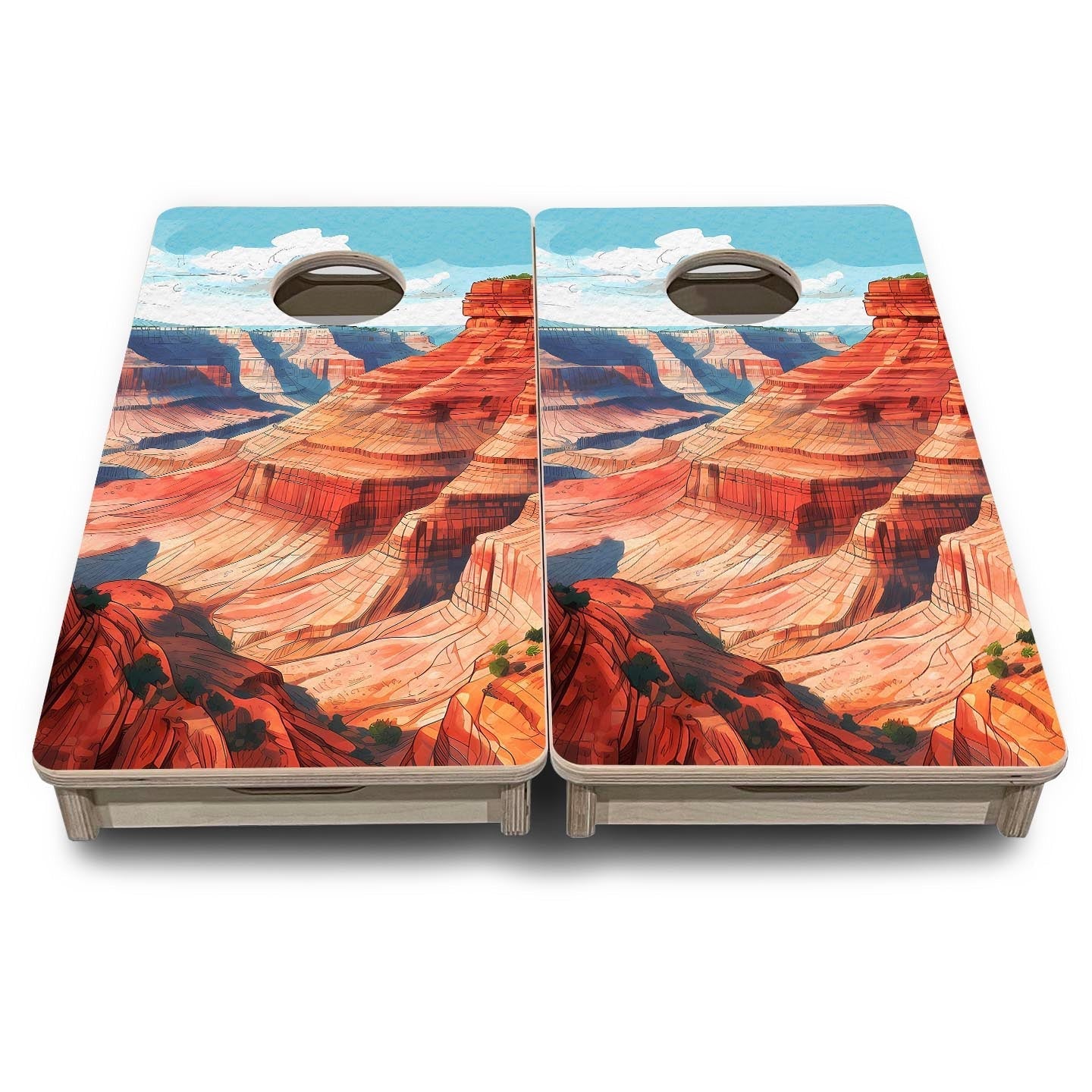 Grand Canyon - Mini or Vacation Size Boards by Cornhole Solutions, custom cornhole board detail photo 2