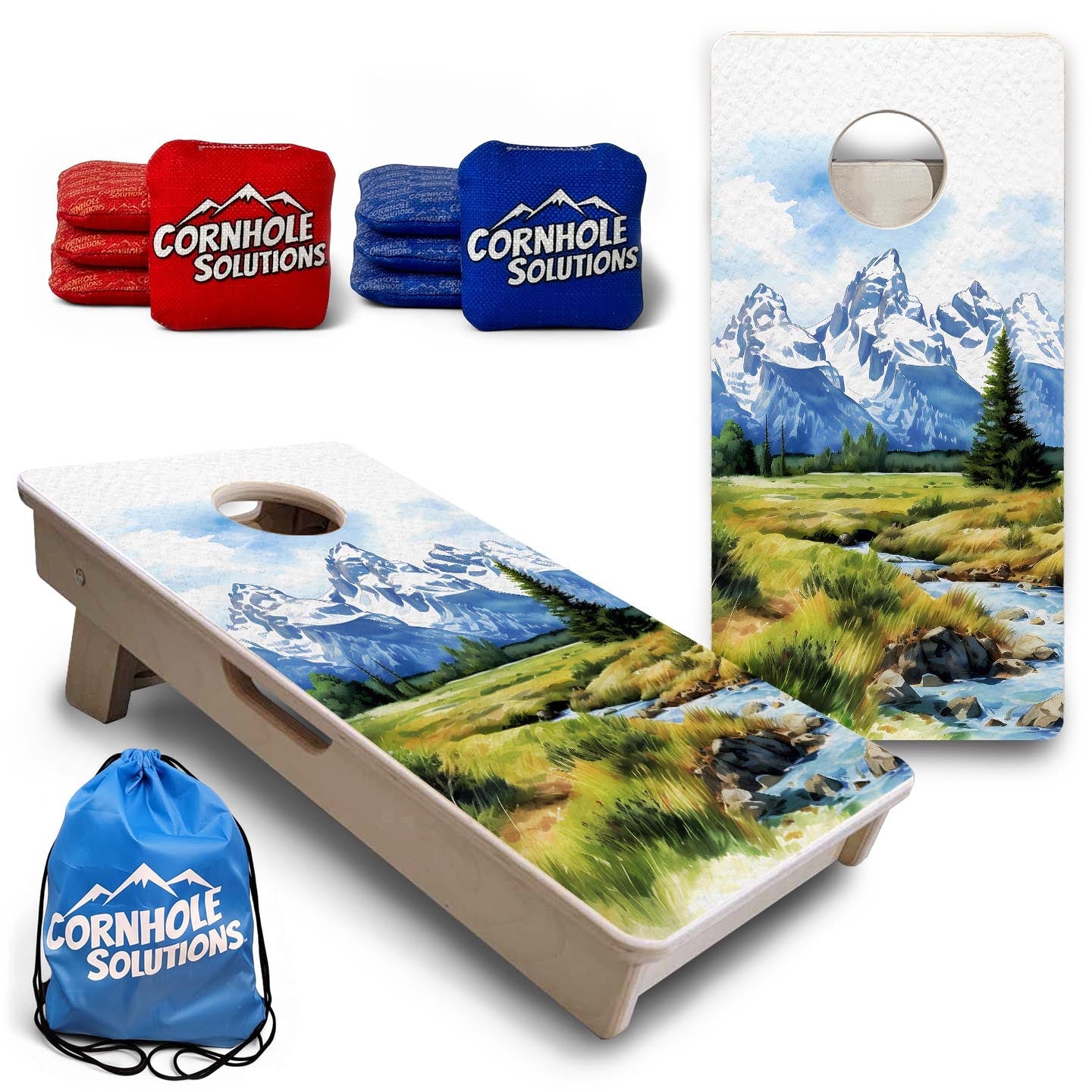 Grand Tetons - Mini or Vacation Size Boards by Cornhole Solutions, custom cornhole board main product photo