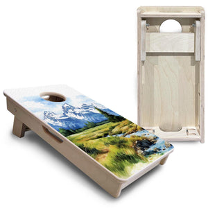 Grand Tetons - Mini or Vacation Size Boards by Cornhole Solutions, custom cornhole board detail photo 5