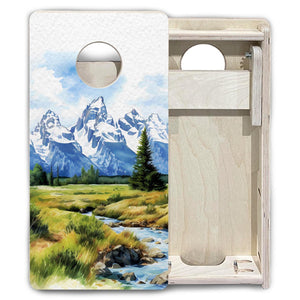 Grand Tetons - Mini or Vacation Size Boards by Cornhole Solutions, custom cornhole board detail photo 6