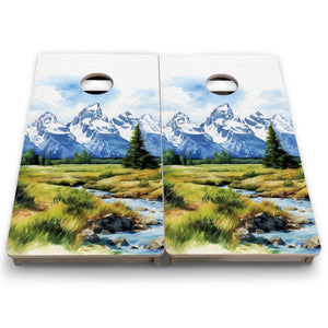 Grand Tetons - Mini or Vacation Size Boards by Cornhole Solutions, custom cornhole board detail photo 7