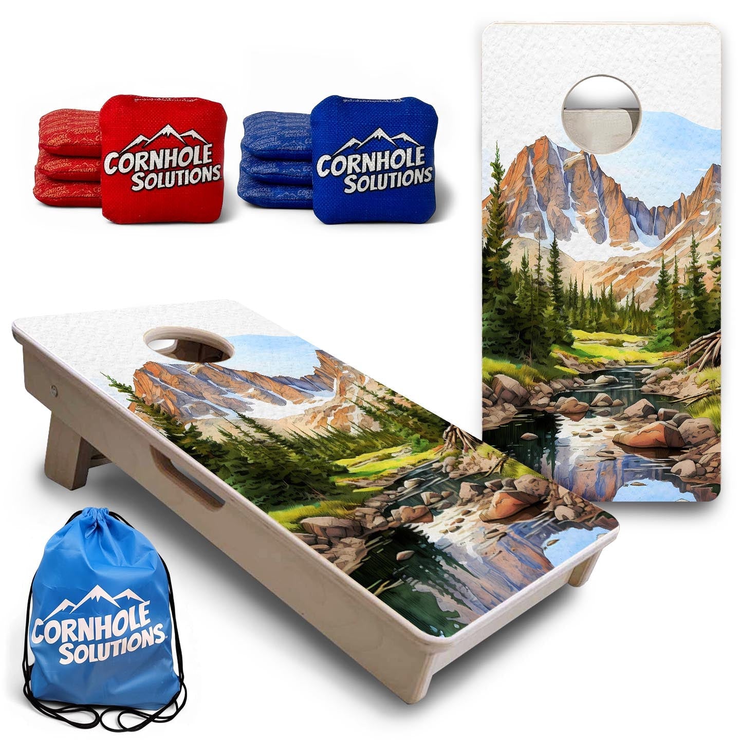 Rocky Mountains - Mini or Vacation Size Boards by Cornhole Solutions, custom cornhole board main product photo