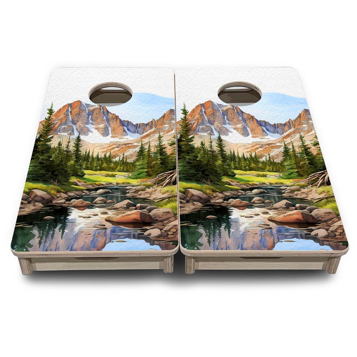 Rocky Mountains - Mini or Vacation Size Boards by Cornhole Solutions, custom cornhole board detail photo 2