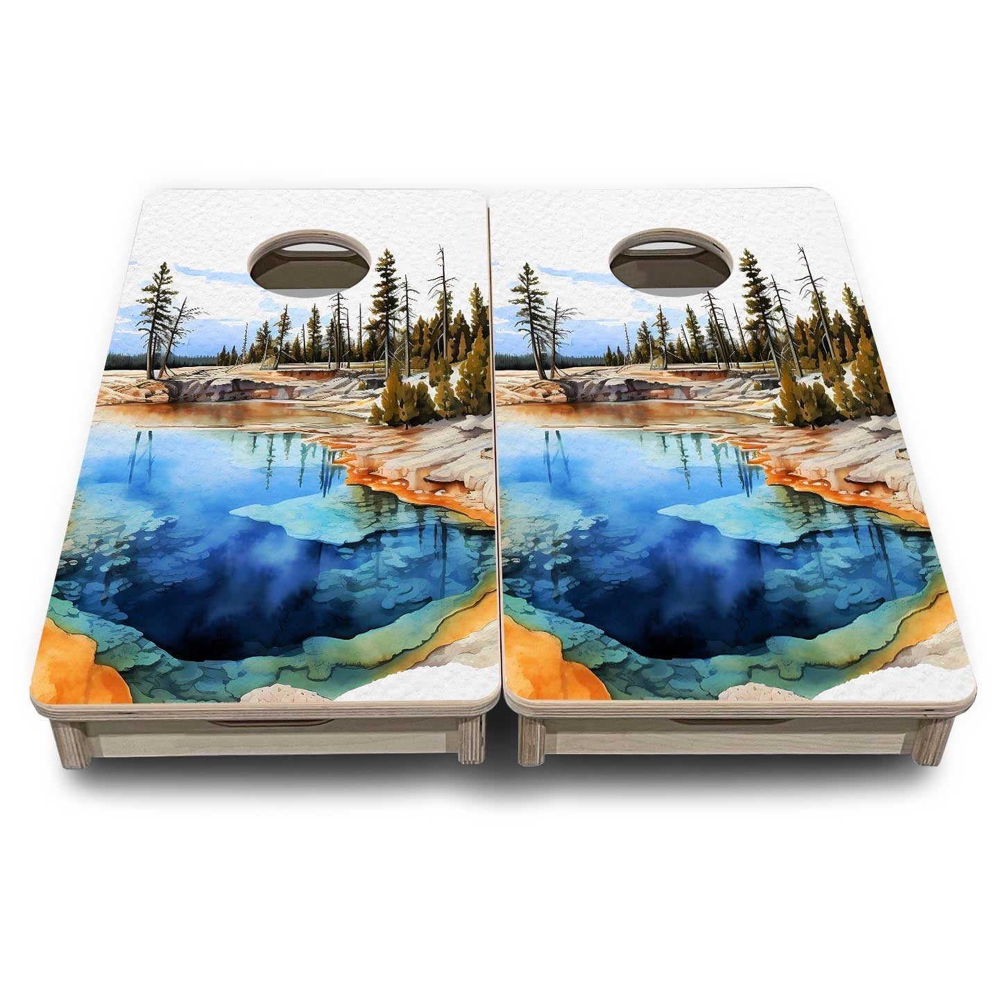Yellowstone - Mini or Vacation Size Boards by Cornhole Solutions, custom cornhole board detail photo 2