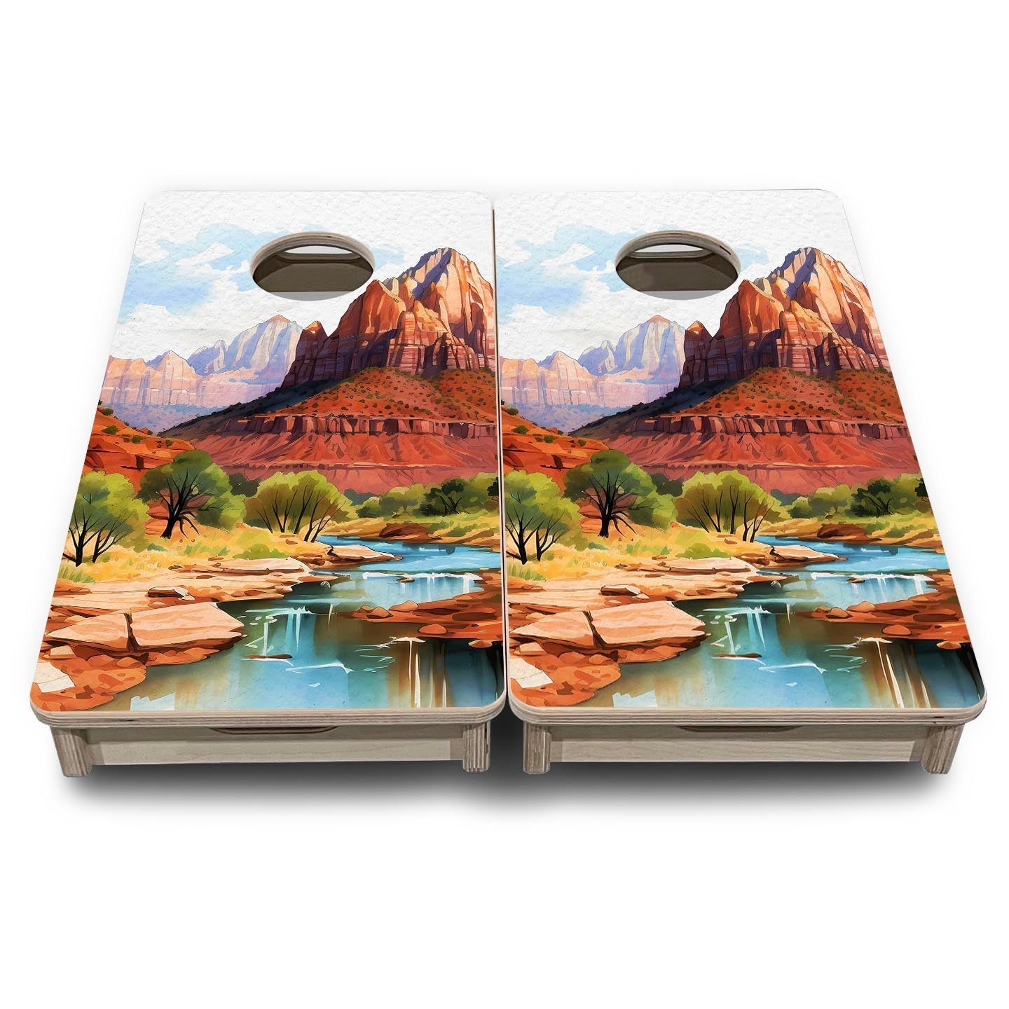 Zion - Mini or Vacation Size Boards by Cornhole Solutions, custom cornhole board detail photo 2