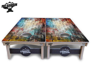 Colorful Brick Cornhole Boards - Pro Solution Elite Series
