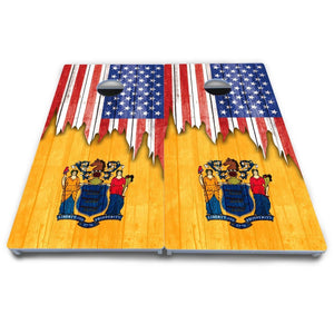 State Flag Designs Massachusetts to New Jersey Cornhole Boards - All Weather Series