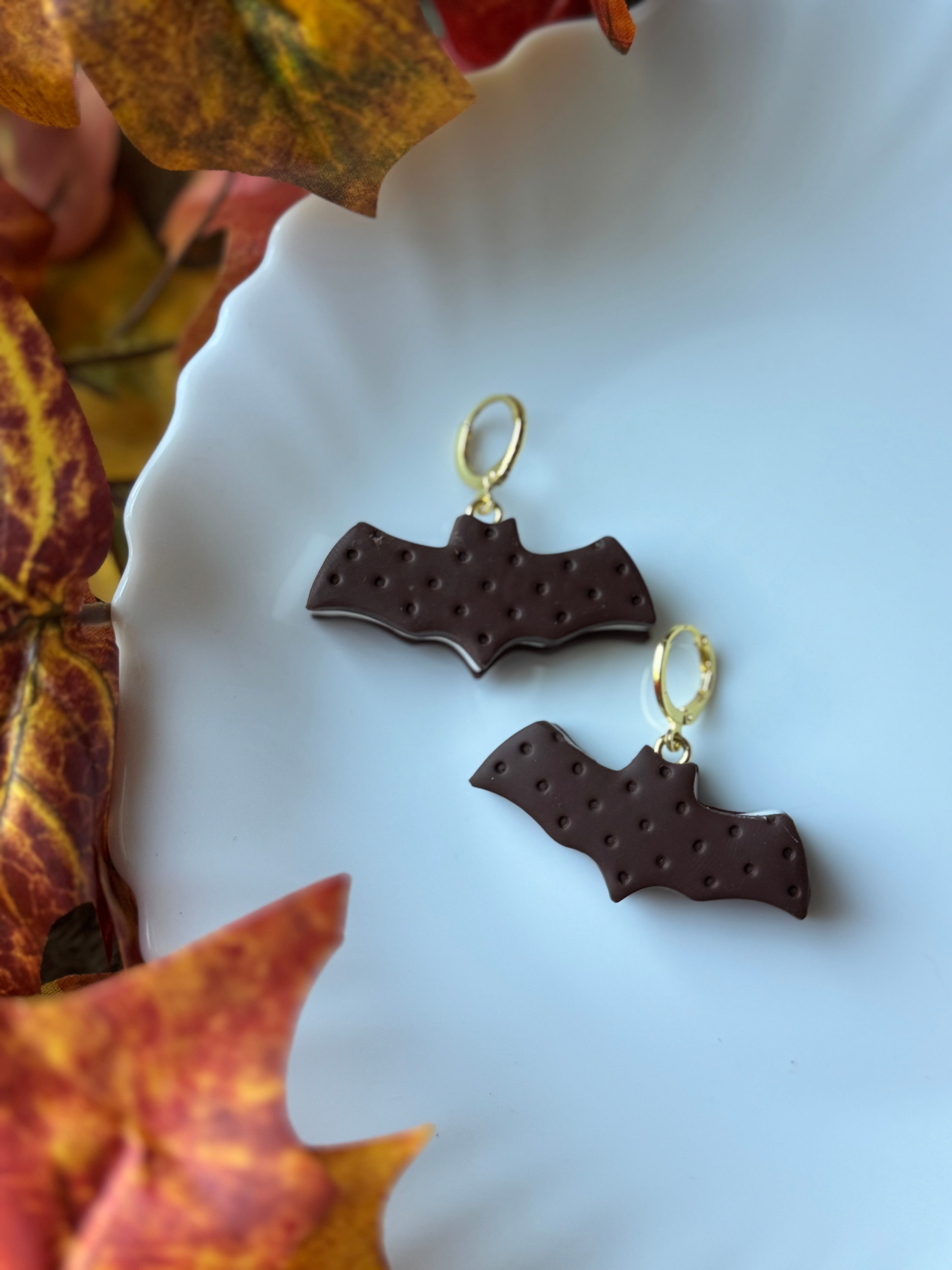 Ice Cream Sandwich Bats handmade polymer clay earrings by Shop Something Earthy — view 1 of 1