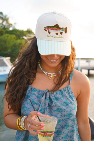 Catch You Later - Green Stripe Hat by KenzKustomz — product view 14