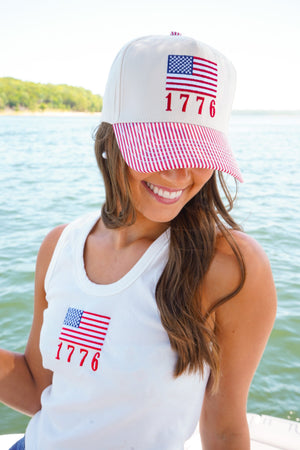 1776 American Flag Hat by KenzKustomz — product view 1