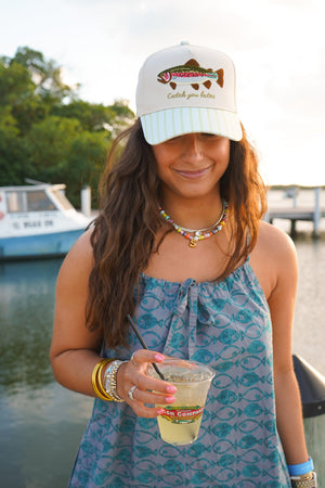 Catch You Later - Green Stripe Hat by KenzKustomz — product view 2