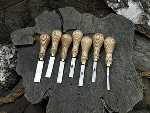 7-Piece Leather Edge Skiver Set detail view by Sharky Forged Steel Tools