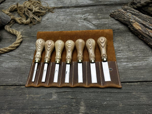 7-Piece Leather Edge Skiver Set by Sharky Forged Steel Tools