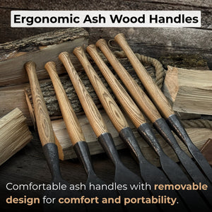 7-Piece Long Timber Framing Chisel Set detail view by Sharky Forged Steel Tools