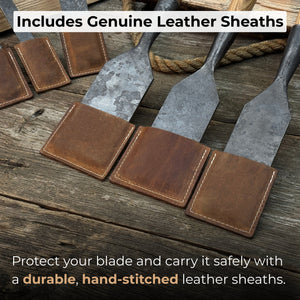 7-Piece Long Timber Framing Chisel Set detail view by Sharky Forged Steel Tools