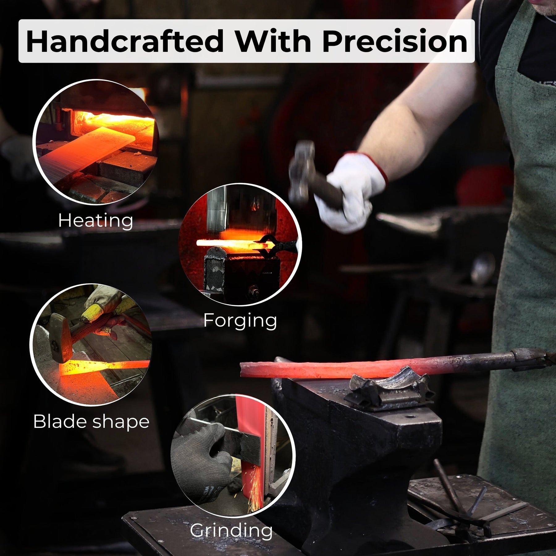 7-Piece Long Timber Framing Chisel Set detail view by Sharky Forged Steel Tools