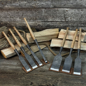 7-Piece Long Timber Framing Chisel Set by Sharky Forged Steel Tools