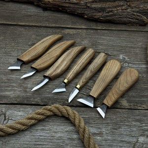 7-Piece Wood Carving Knife Set detail view by Sharky Forged Steel Tools