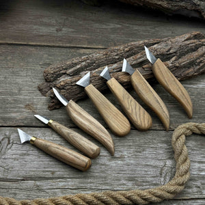 7-Piece Wood Carving Knife Set by Sharky Forged Steel Tools